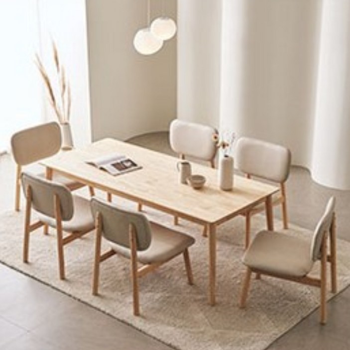 장인가구 칸토르모노 패밀리 원목 6인 낮은 식탁 테이블 1800