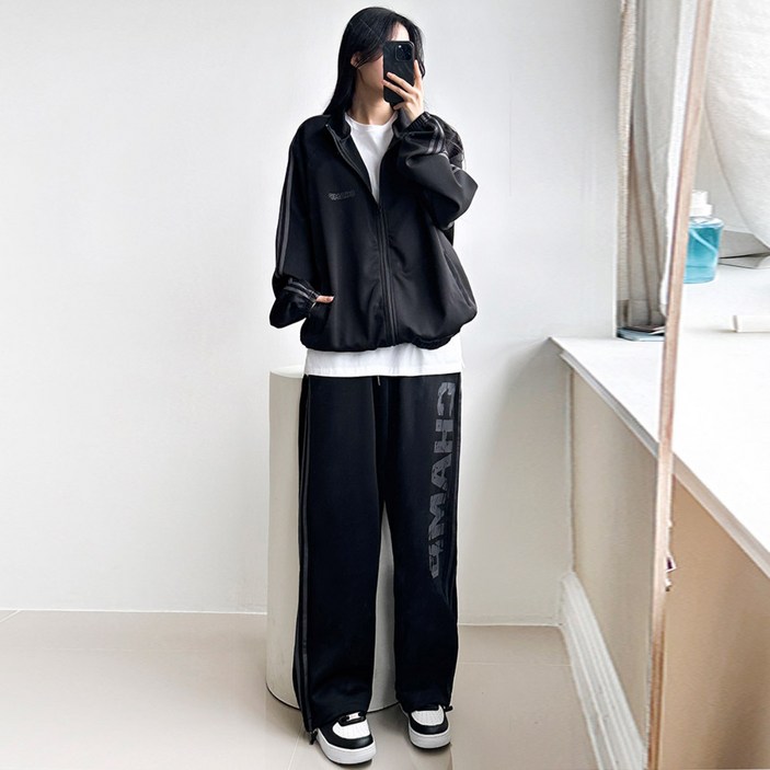 [힙한셋업룩] 챔프 2선 트랙세트 트레이닝 SET 데일리 꾸안꾸 스트릿 와이드팬츠 자켓 운동복 남녀공용