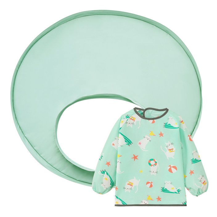 더마더 자기주도 이유식 긴팔 턱받이 + 매트