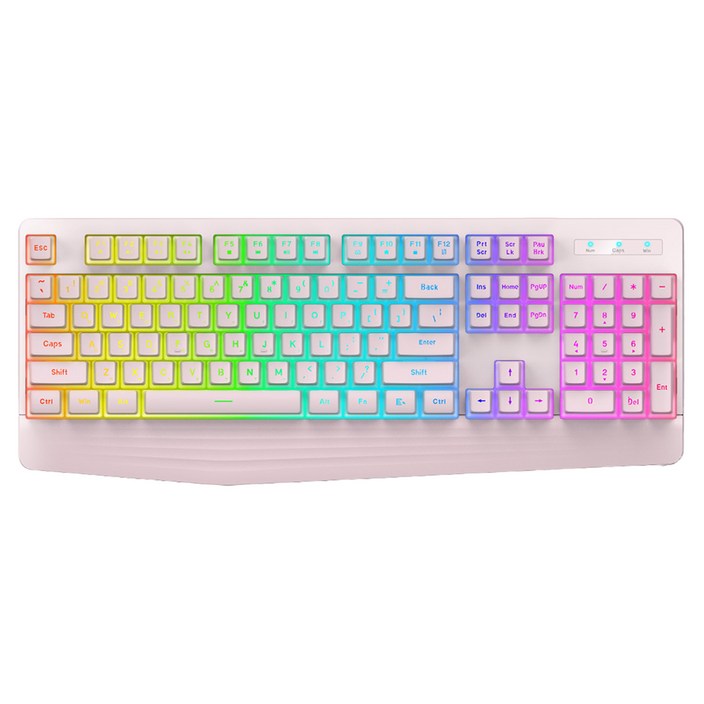 몬스타 유선 멤브레인 저소음 키보드, 제조사축, X104 PUDDING, 베이비핑크