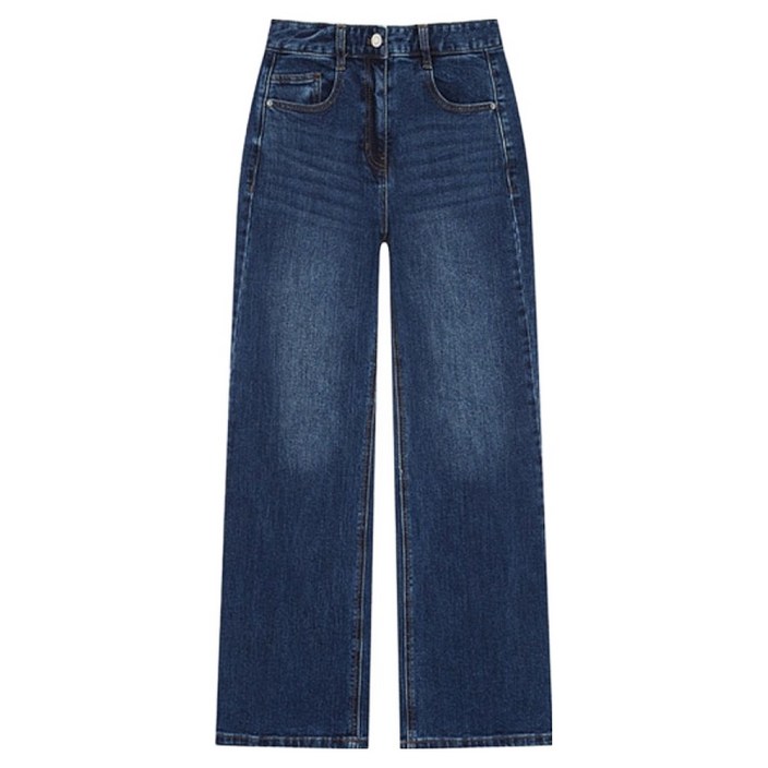 쉬즈미스 여성용 백 밴딩 와이드 데님 팬츠 SSMSLO32070