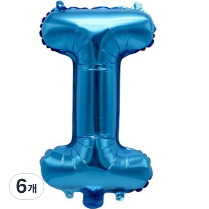 팡파티 레터링 알파벳 풍선 I 40cm, 블루, 6개