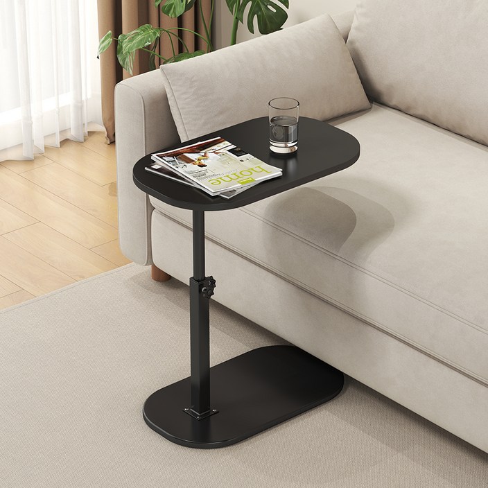 소하임 높이조절 소파 사이드 테이블, 올블랙