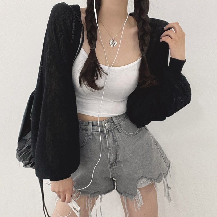 위드후이린 위드후이린 여성 팔뚝커버 볼레로 가디건