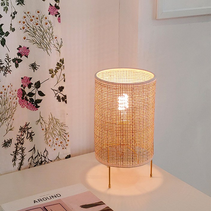 라탄 프렌치 케인 단스탠드  전구