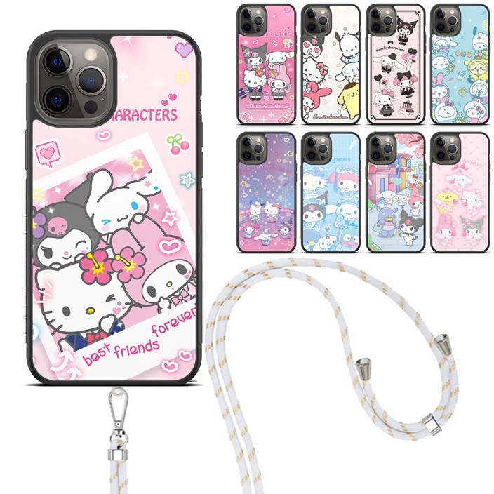 귀여운 산리오 스트랩 케이스 갤럭시 S10 S10E S10 S10 5G S20 S20 S20FE S20울트라