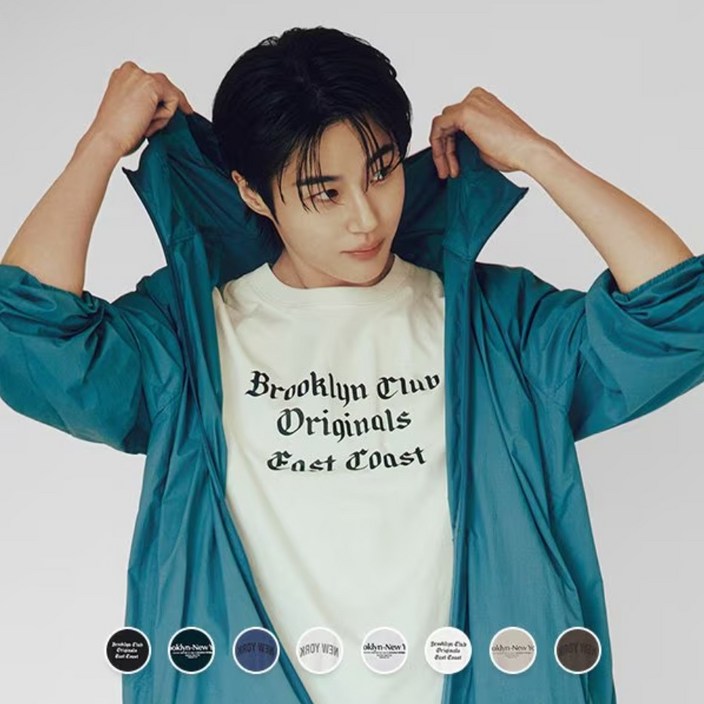 [지오다노] 변우석 착용 남자 여름 레귤러핏 NEWYORK 그래픽 프린트 반팔 티셔츠 8컬러 095503