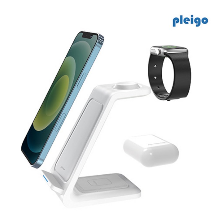 PLEIGO 3 in 1 애플 전용 고속 무선 충전기 15W A130