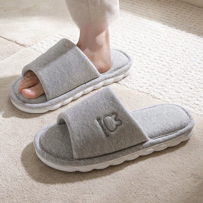 MIR WAY 푹신한 층간소음방지 면실내화 거실화 거실 슬리퍼