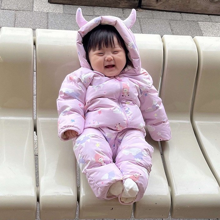 국내백화점 블랙야크키즈 24년 FW신상 따뜻하고 포근한 아기들의 겨울 필수템 베이비 다운우주복 BKO버트다운우주복4