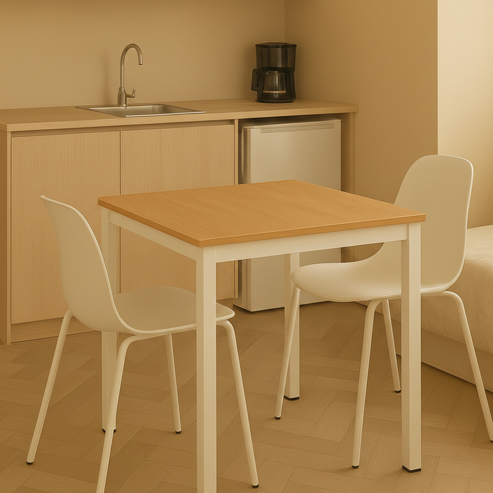 비셀리움 모던테이블 사각 식탁테이블 2인 다이닝 테이블 1인용 2인용 3인용 4인용 6인용 화이트 프레임 식탁 600 800 1000 1200 1400, 2인용, 화이트프레임네추럴