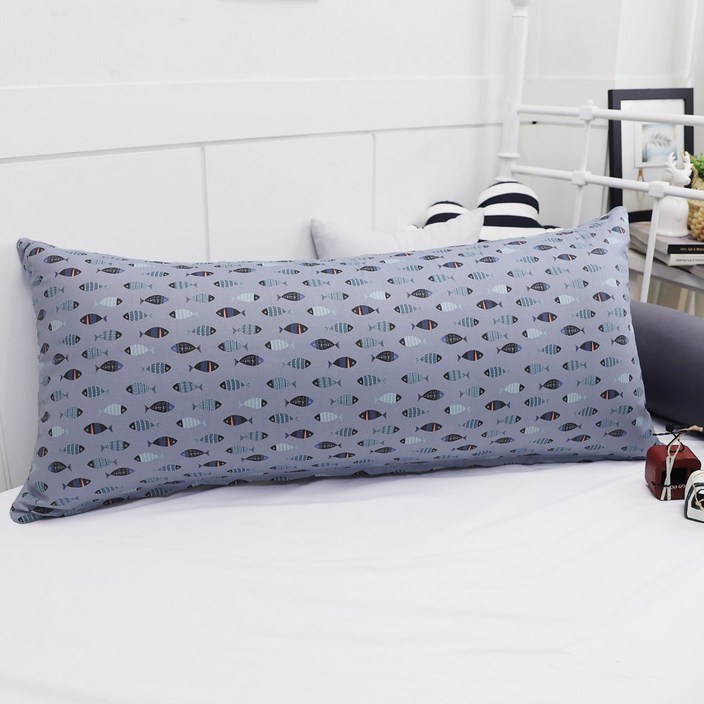 베드앤데코 36종 순면 등쿠션바디필로우다용도쿠션 커버, 피쉬블루