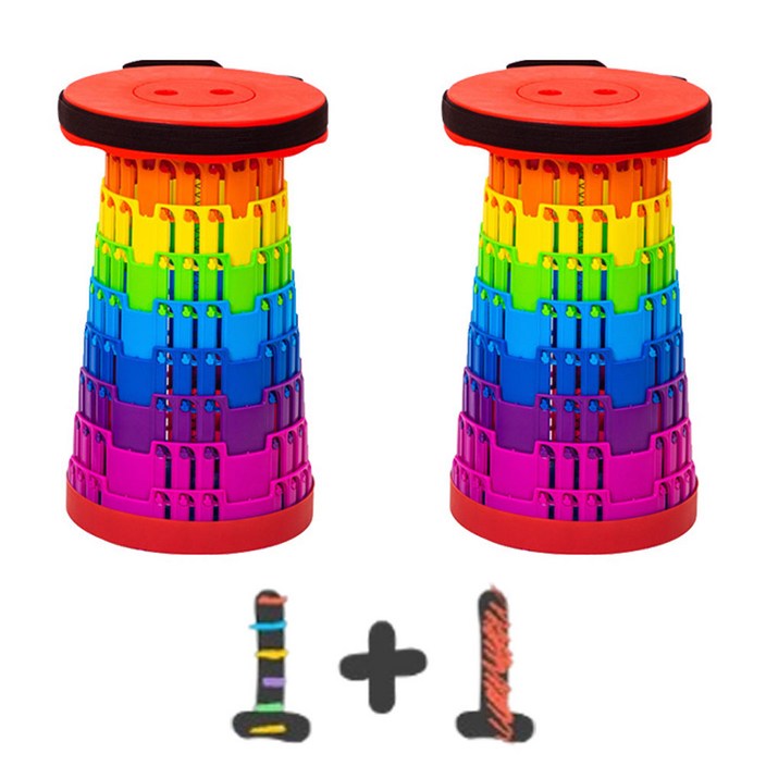 다나몰 휴대용 접이식 폴딩 아코디언 체어 3세대의자, 2개, 레드