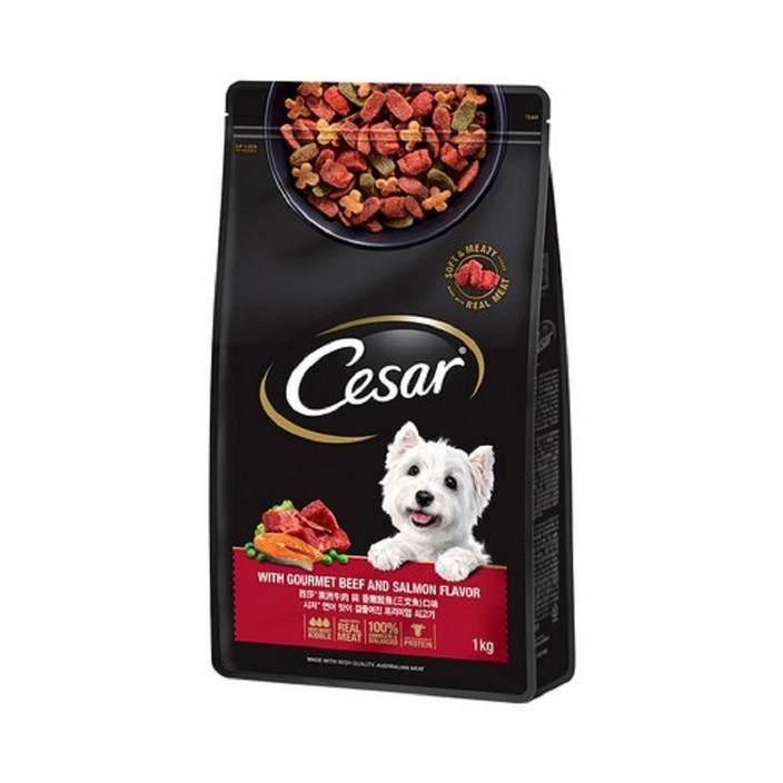 시저 애견용 어덜트 사료1kg(3종 선택), 칠면조, 1kg, 1개