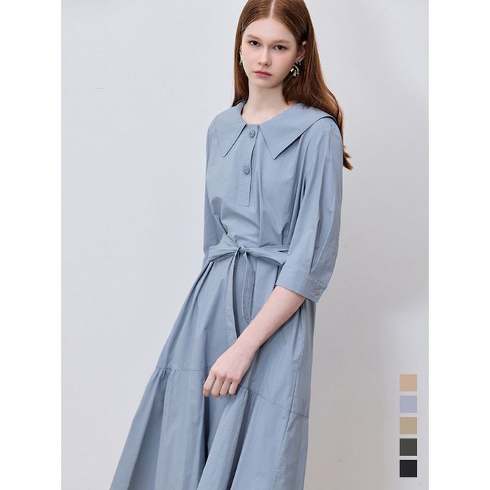 쉬즈미스 고퀄러티 에디션 빅 카라 벨티드 원피스 택가격 358000원