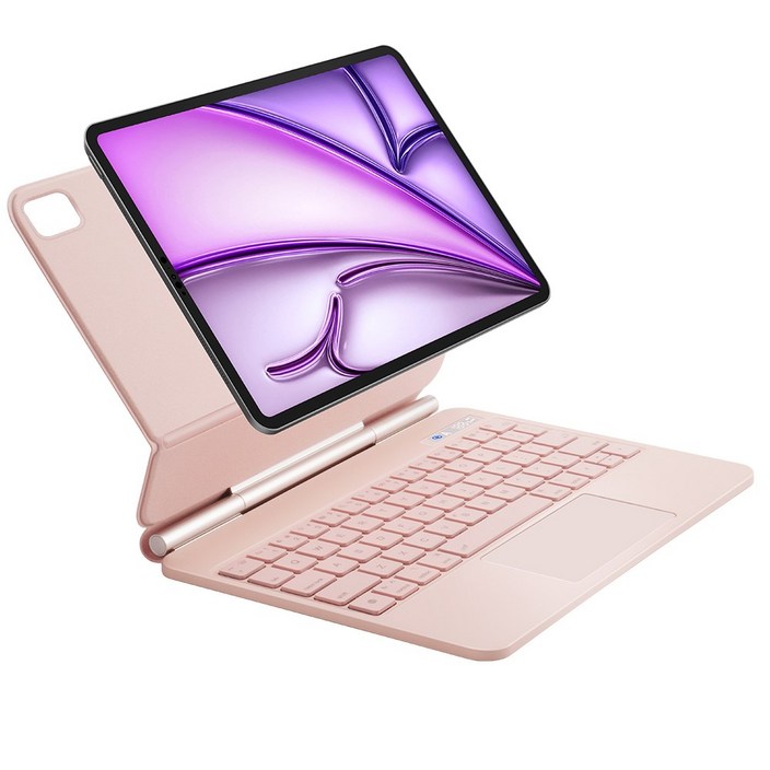 DANYCASE 아이패드 자력 흡착 디지털 전력 마법 키보드 케이스, 핑크, 1개