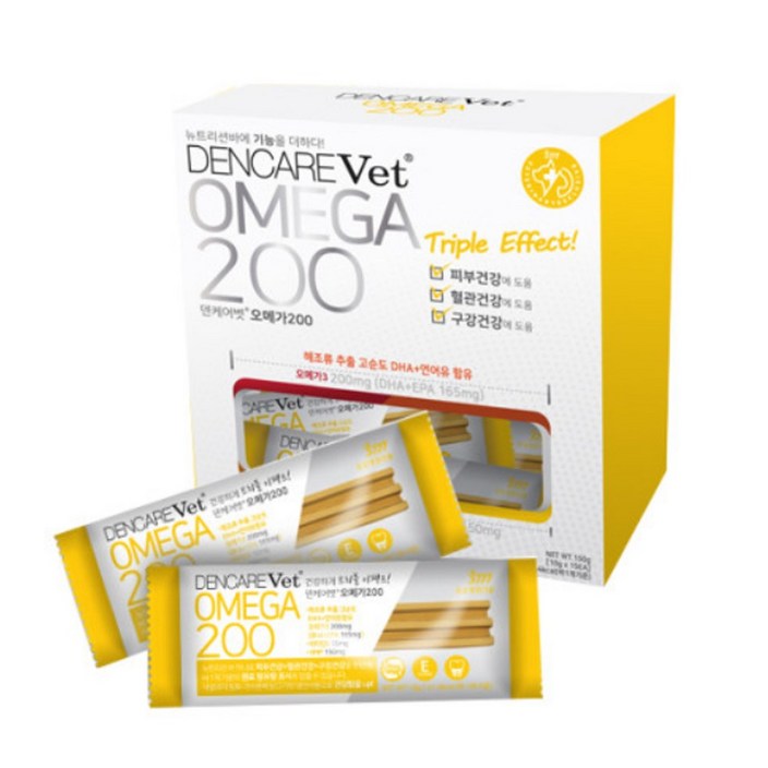 DENCARE Vet 덴케어벳 오메가 덴탈껌, 오메가, 10g, 30개