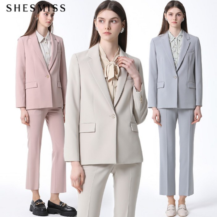 쉬즈미스 쉬즈미스SHESMISS 테일러드 싱글 재킷스트레이트 팬츠 2종세트