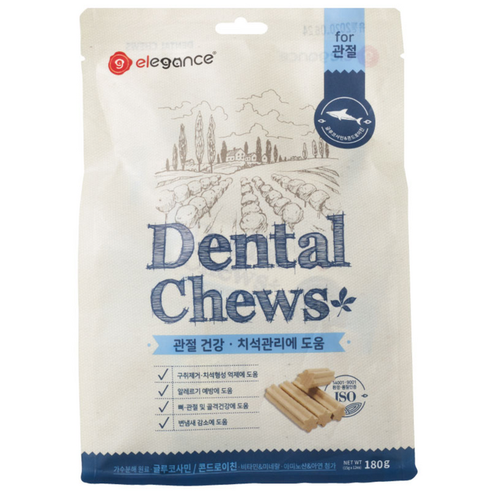 엘레강스펫 강아지 가수분해츄 개껌 저알러지 간식 덴탈츄 관절 건강12개입, 10개, 180g, 관절
