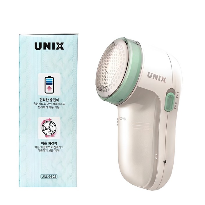 유닉스 충전식 무선 보풀제거기, UNL9302, 화이트 유닉스 충전식 무선 보풀제거기, UNL9302, 화이트