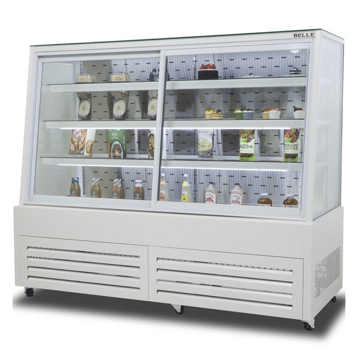 BELLE 프리미엄 사선 앞문형 쇼케이스 화이트 방문설치, JDF1800W