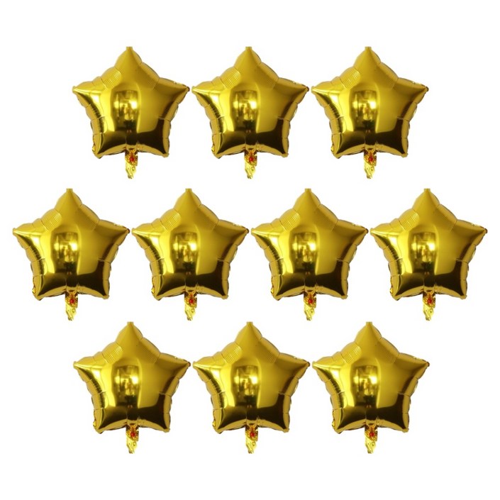 코히모 별모양 은박 파티 풍선 45cm 5W0398, 10개, 골드