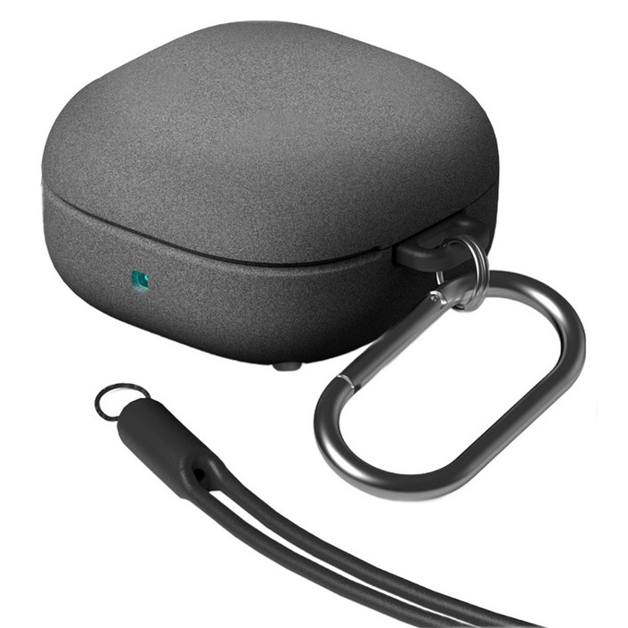 케이맥스 페블 케이스 카라비너  실리콘 목걸이줄 세트, 갤럭시 버즈2프로, 버즈2, 버즈프로, 버즈라이브, 샌드, 1개