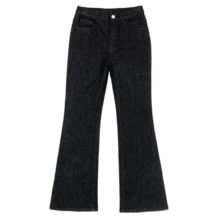 플랜데이 여성용 치키 속밴딩 워싱 세미부츠컷 데님팬츠