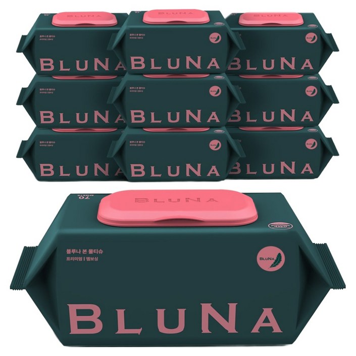 블루나 본 프리미엄 고평량 엠보싱 물티슈 캡형