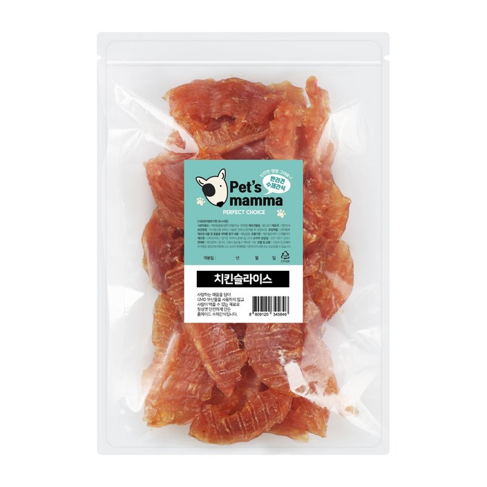 펫츠맘마 강아지 수제간식 슬라이스 200g, 치킨, 200g, 1개
