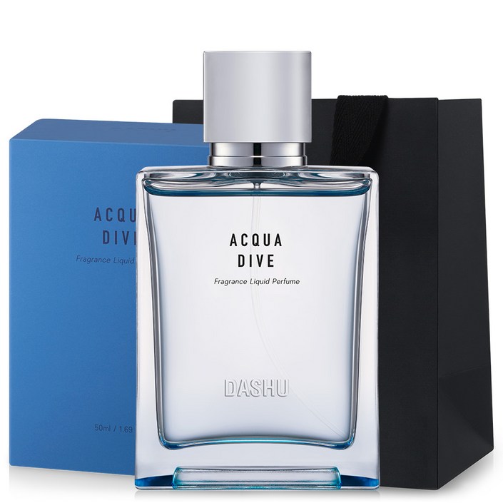 다슈 아쿠아 다이브 퍼퓸 향수 선물세트 아쿠아 우디향 50ml + 쇼핑백