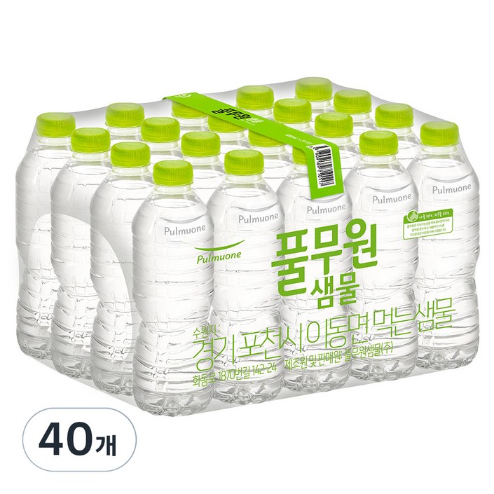 풀무원샘물 무라벨 생수, 500ml, 40개