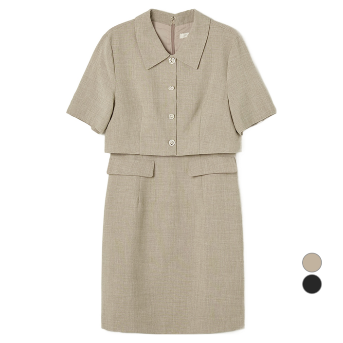로엠 린넨라이크 2in1 미니 원피스