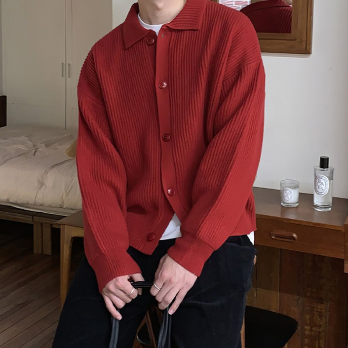 인피어스 남성용 커스 카라 가디건