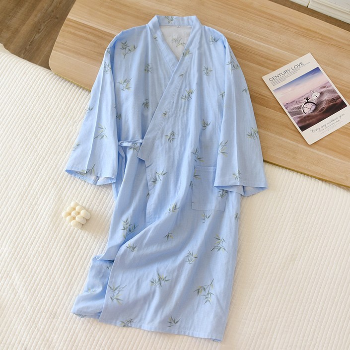 언헤브 얇은 뱀부 샤워가운 M