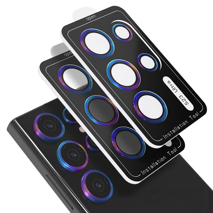 모란카노 메탈 링 카메라 렌즈 강화유리 2p 세트 오로라, 1세트