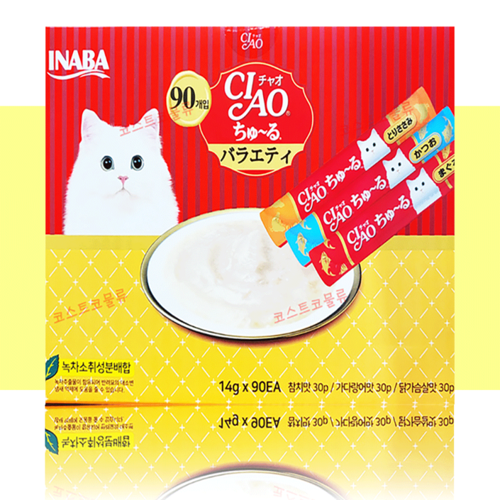 챠오츄르 대용량 90P 코스트코 고양이 츄르 간식 버라이어티 반려묘 차오추르 90P