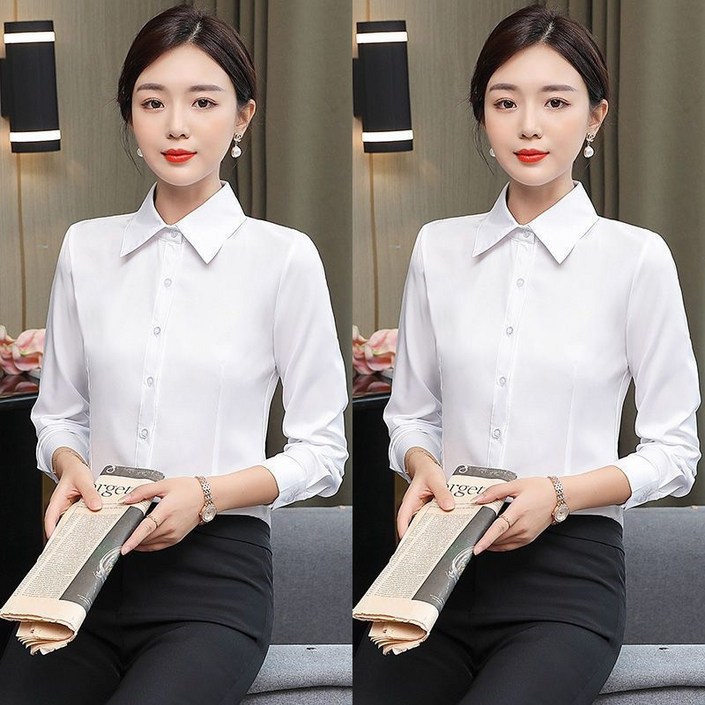 11 여성 슬림핏 스판 셔츠 구김없는 블라우스