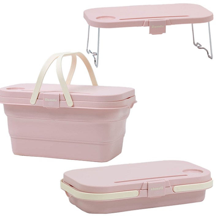 트렌드컨테이너 피크닉 다용도 접이식 테이블 박스 세트 캠핑 낚시 피크닉 바스켓