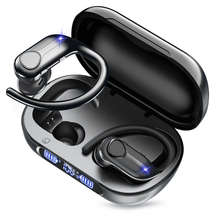 KONLI 귀걸이형 무선 블루투스 이어폰 노이즈 캔슬링 스포츠 방수 대용량 배터리 버튼식 S1