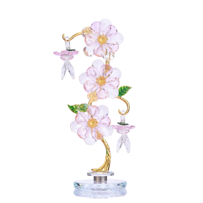 크리스탈 플라워 장식 꽃 인테리어 장식 유리 공예 행운소품