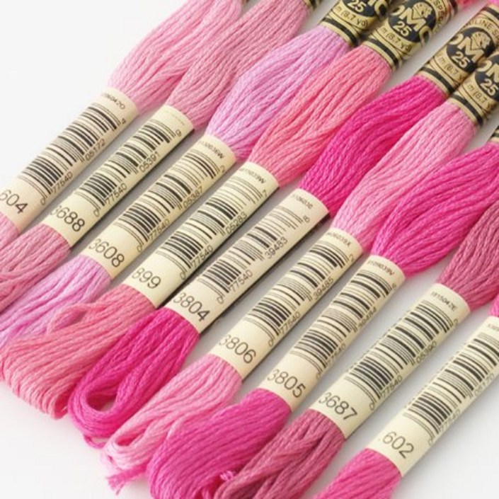 퀼팅맘 DMC 수입정품 25번 면사 자수실 핑크계열2