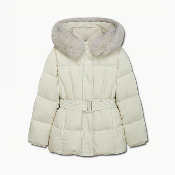 리스트 폭스퍼 후드 벨티드 덕다운 점퍼 TSDJPP82100 CR