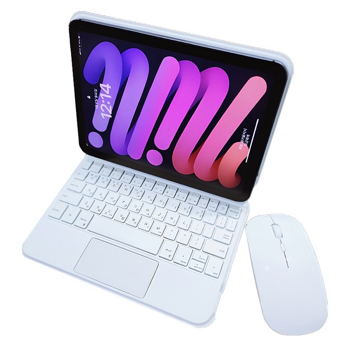 eABANG 아이패드 호환 미니6 미니7 A17pro 한글 매직키보드, white, 단일상품, 일반형
