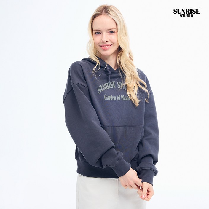 30 할인 프린트 후드티 HSASST103  차콜카키