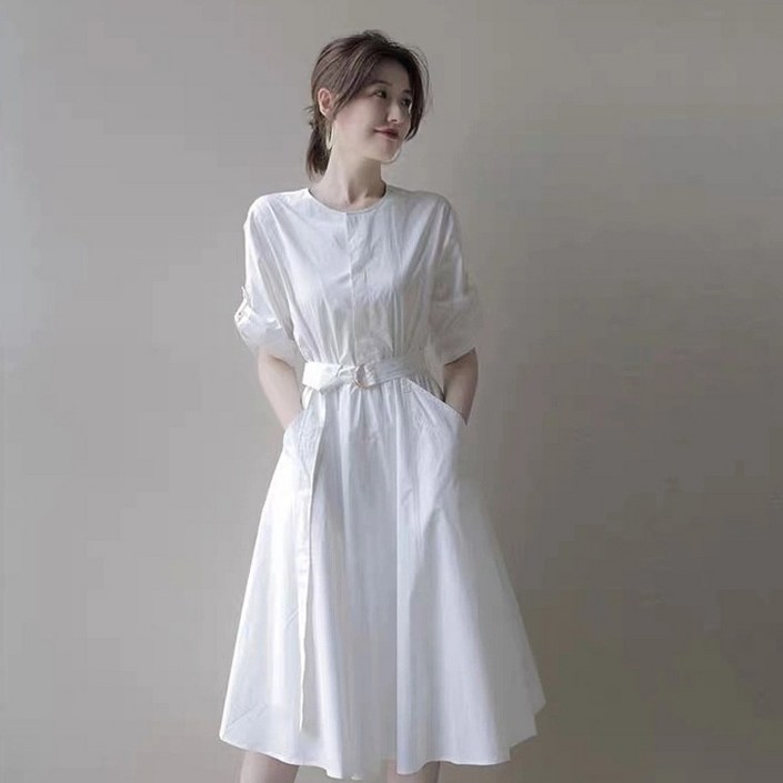 쇼핑센트럴 여름 화이트 셔츠 원피스