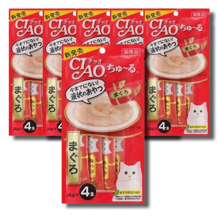 이나바 챠오 츄르 6봉 묶음 고양이 간식