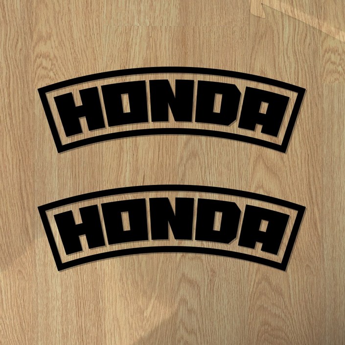 에캄 혼다 로고 오토바이 스티커, 1개, 검정 무광 시트지L