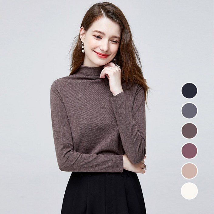 벨베스피치기모 골지니트 목폴라 반폴라기모니트여자폴라티목티