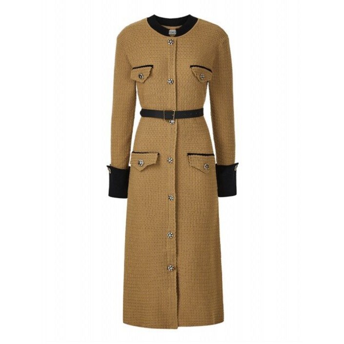 포커스 포커스 벨트SET  페미닌 라인 니트 원피스VF5F1OP3141